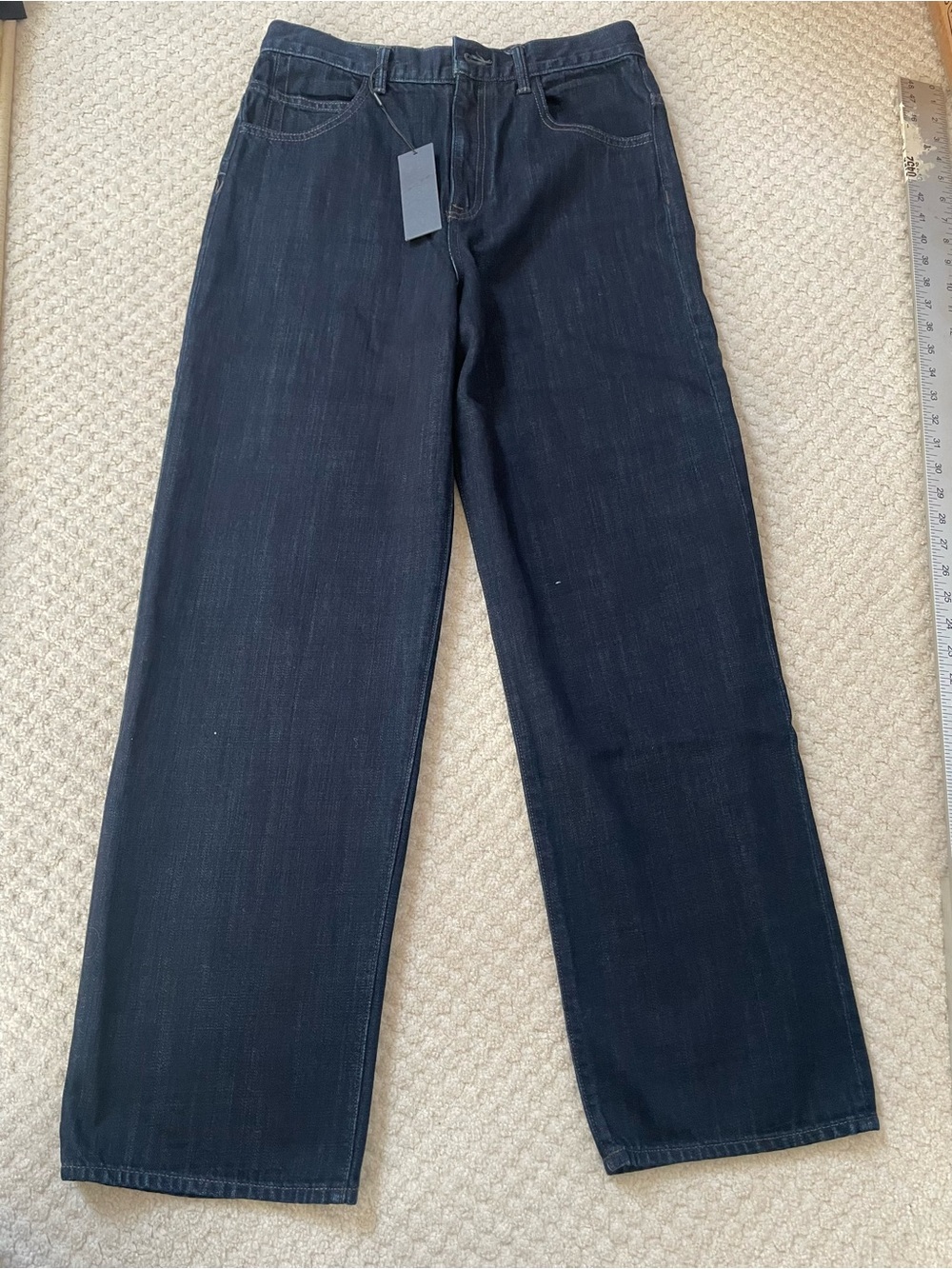 Helmet Lang Denim Jeans Wide Leg Size 28 x30 Indigo Dark Blue New